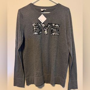 NWT Halogen Sz Med “Bye” Sweater